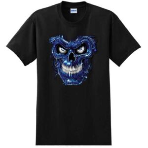 Terminator Skull Blue – Tall Graphic Tee