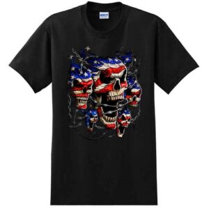 Patriotic Skulls – Tall Graphic Tee