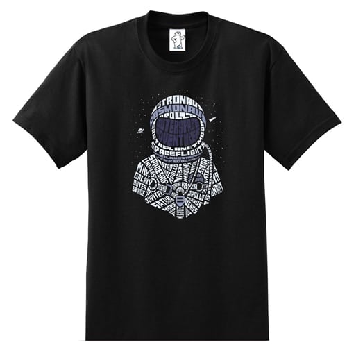 Astronaut Calligram - Tall Graphic Tee - Too Cool Apparel | Men's Tall ...