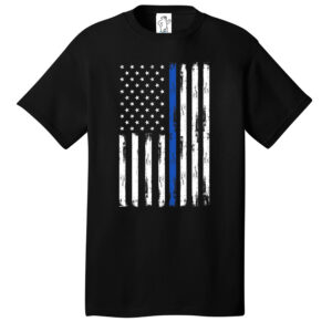 Blue Line US Flag – Tall Graphic Tee