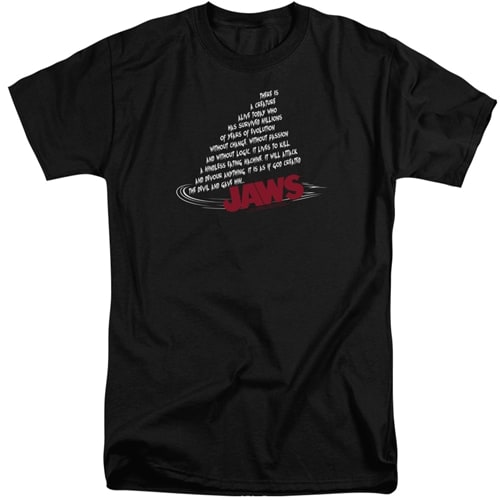 Jaws - Dorsal Text - Too Cool Apparel | Men's Tall Shirts | Tall ...