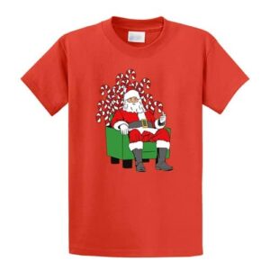 Santa Claus on Candy Throne – Tall Graphic Tee